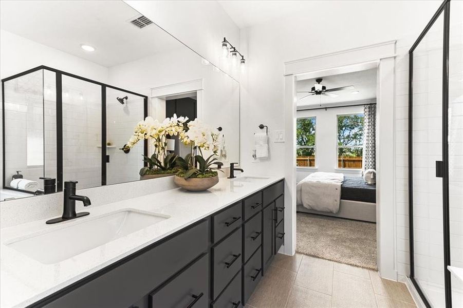 Furnished interior view inside a new home in Keeneland 50s, Aubrey (Image 24). Furnished interior view inside a new home in Keeneland 50s, Aubrey (Image 24).