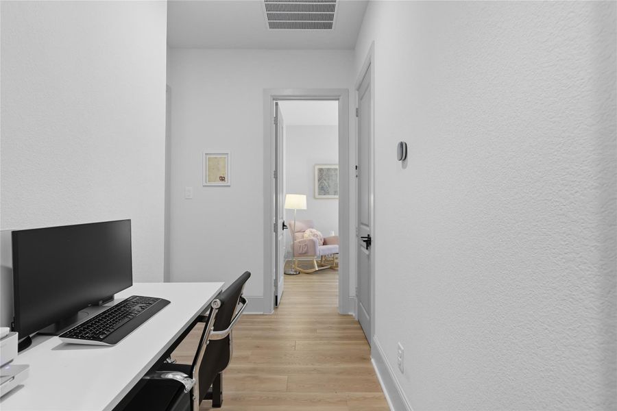 Desk space in hallway to secondary bedrooms. Desk space in hallway to secondary bedrooms.
