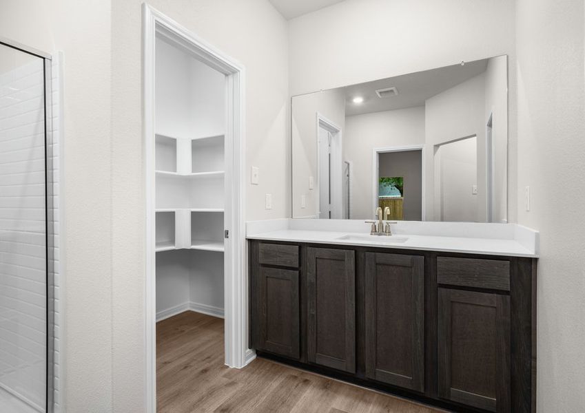 The master bathroom has a large vanity. The master bathroom has a large vanity.