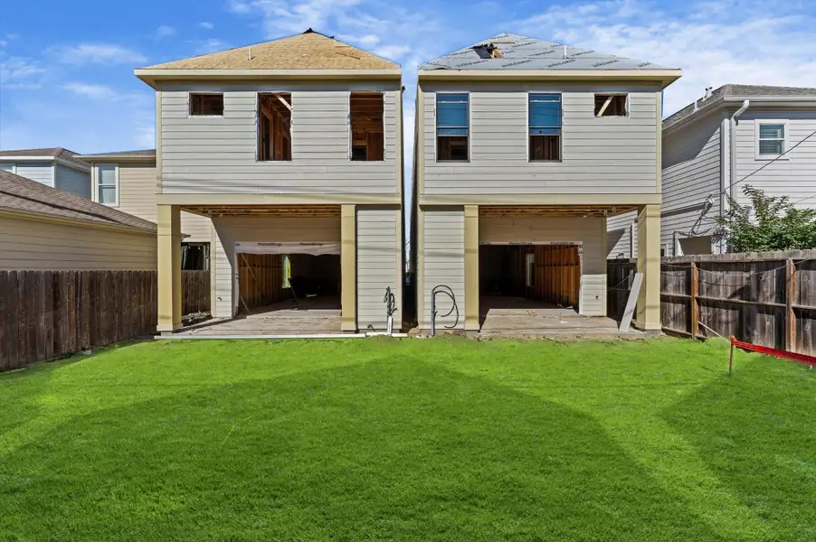The welcoming backyard has a 8' x 21' covered patio and room for a pool. The welcoming backyard has a 8' x 21' covered patio and room for a pool.