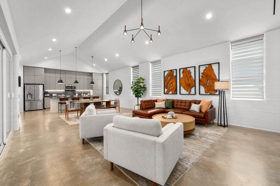 Furnished interior view inside a new home in Wolf Ranch: Genesis Collection, Georgetown (Image 27). Furnished interior view inside a new home in Wolf Ranch: Genesis Collection, Georgetown (Image 27).