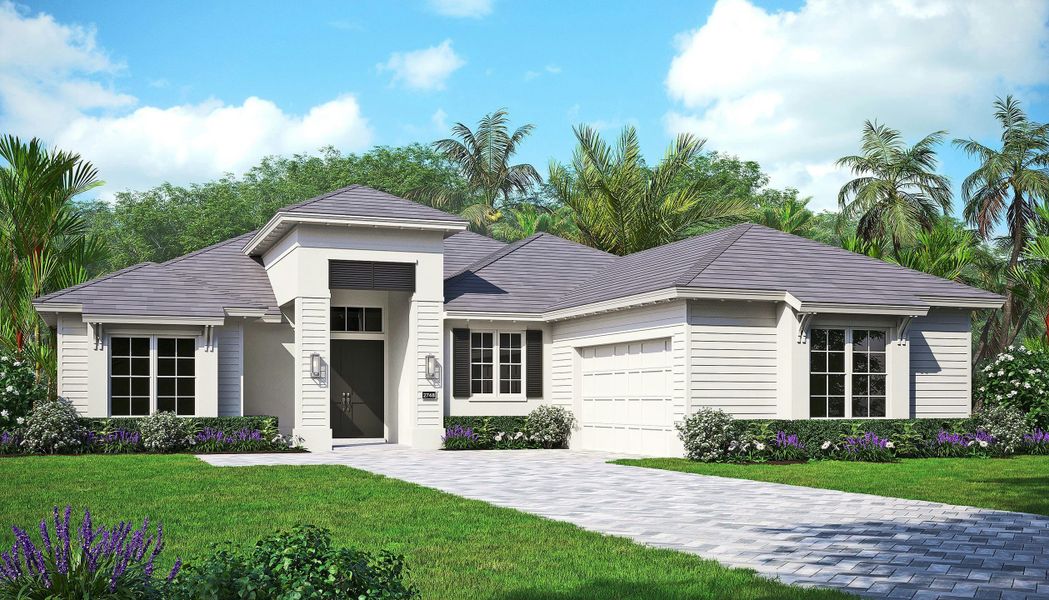 2D floor plan layout for the Sage by GHO Homes in Belterra, Port St. Lucie, FL (Image 54).