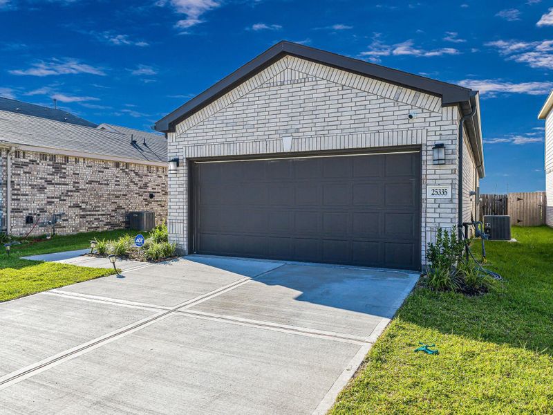 Two car garage has automatic door opener Two car garage has automatic door opener