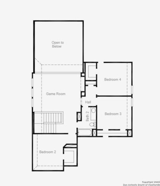 2D floor plan layout of this home in Sunflower Ridge, New Braunfels, TX (Image 6).