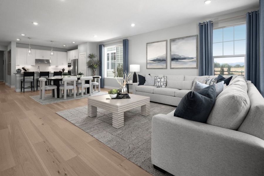 Representative furnished interior of a home built from the 1942 by KB Home in Brighton Crossings, Brighton (Image 3). Representative furnished interior of a home built from the 1942 by KB Home in Brighton Crossings, Brighton (Image 3).
