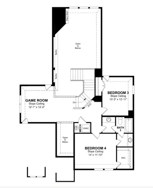 2D floor plan layout of this home in Brookville Estates, Forney, TX (Image 3).