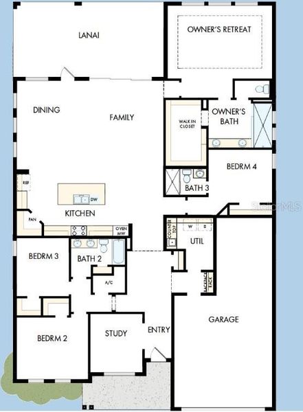 2D floor plan layout of this home in SeaFlower – Classic Homes, Bradenton, FL (Image 2). 2D floor plan layout of this home in SeaFlower – Classic Homes, Bradenton, FL (Image 2).