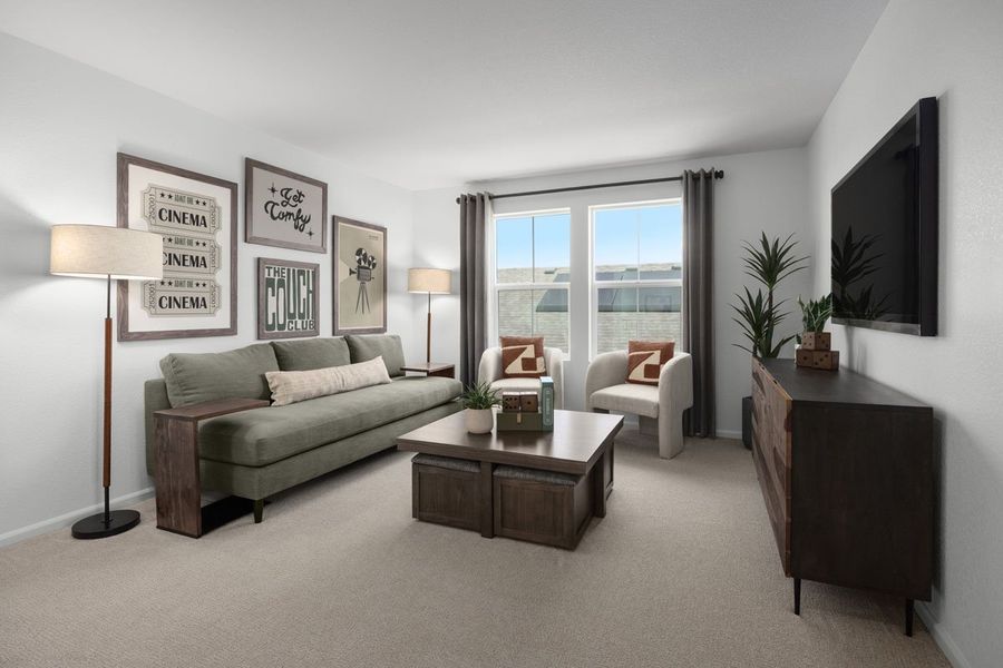 Representative furnished interior of a home built from the 2651 Modeled by KB Home in The Nest Reserve at Canyon Creek, Erie (Image 8).