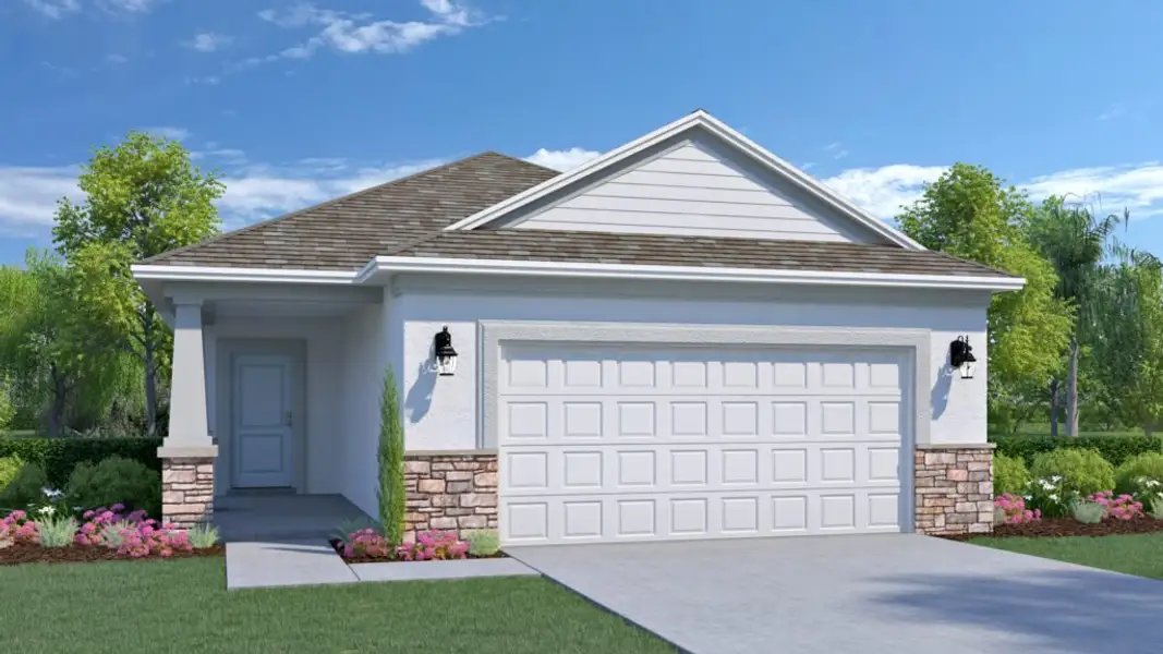 Representative exterior photo of a completed home built from the Hudson by Holiday Builders in Pineapple Grove, Port St. Lucie, FL (Image 7).