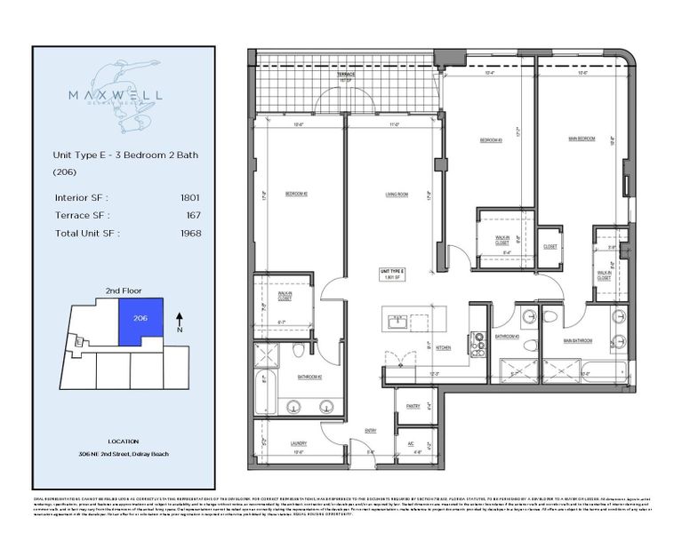 2D floor plan layout of this home in , Delray Beach, FL (Image 4).