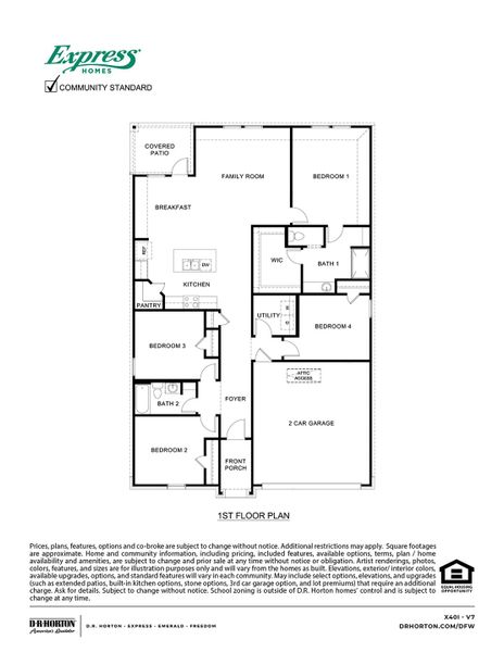2D floor plan layout of this home in Wildwood, Royse City, TX (Image 2).