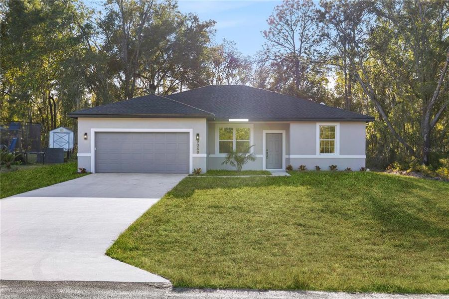 Front exterior of a new home in , Dunnellon, FL, highlighting curb appeal (Image 2). Front exterior of a new home in , Dunnellon, FL, highlighting curb appeal (Image 2).