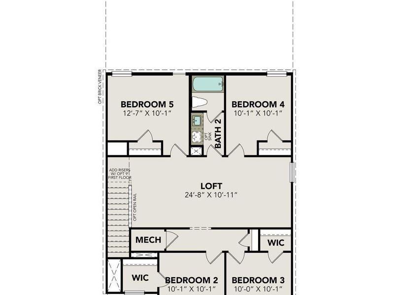 2D floor plan layout of this home in The Villages at WestPointe, Dayton, TX (Image 4).