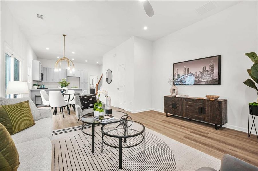 Furnished interior view inside a new home in , Atlanta (Image 11). Furnished interior view inside a new home in , Atlanta (Image 11).