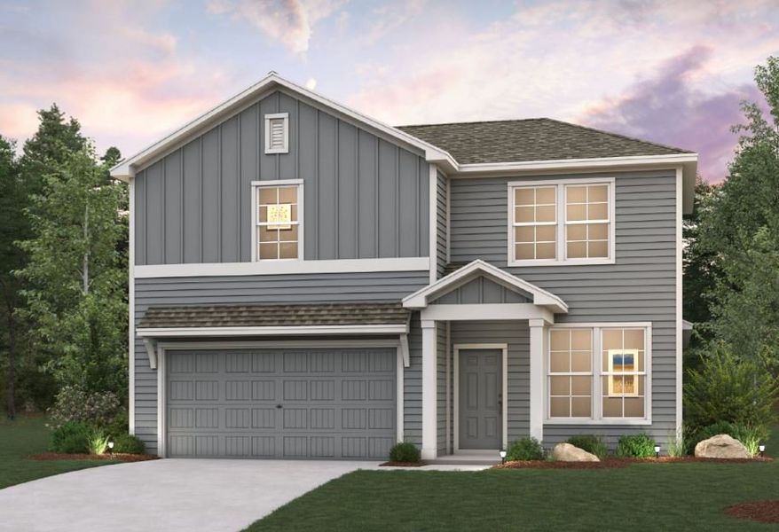 A house with a garage.