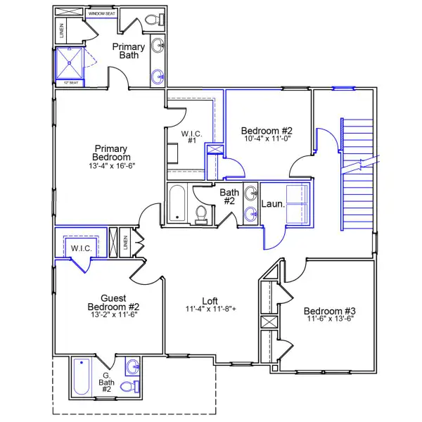 2D floor plan layout of this home in Meadow Valley, High Point, NC (Image 3).