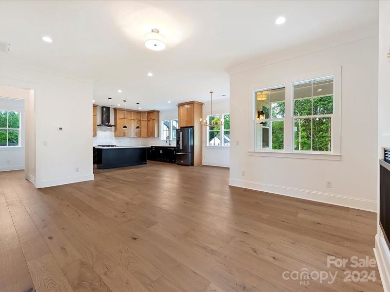 Living room overlooking kitchen