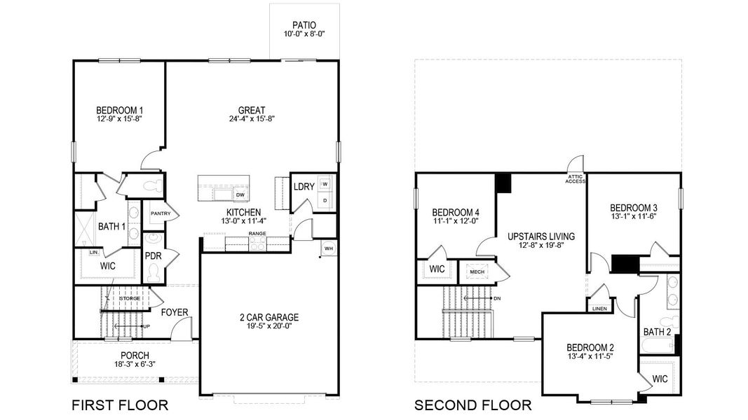 2D floor plan layout of this home in Belhaven, Knoxville, TN (Image 2).