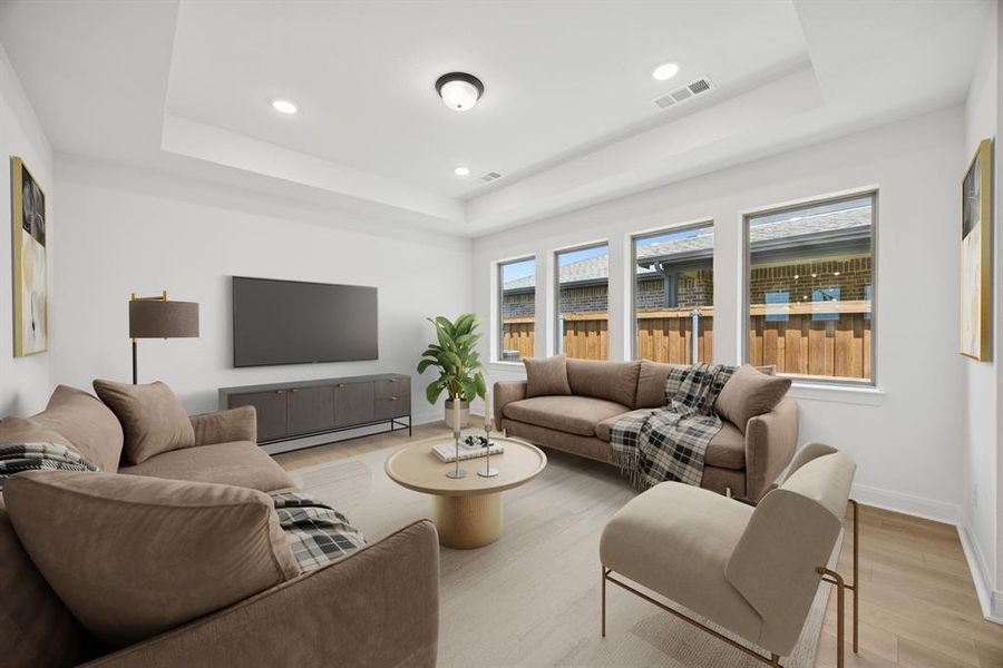Furnished interior view inside a new home in Talia – Cottage Series, Mesquite (Image 8). Furnished interior view inside a new home in Talia – Cottage Series, Mesquite (Image 8).