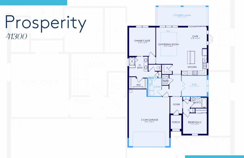 2D floor plan layout of this home in Del Webb Oak Creek, North Fort Myers, FL (Image 3).