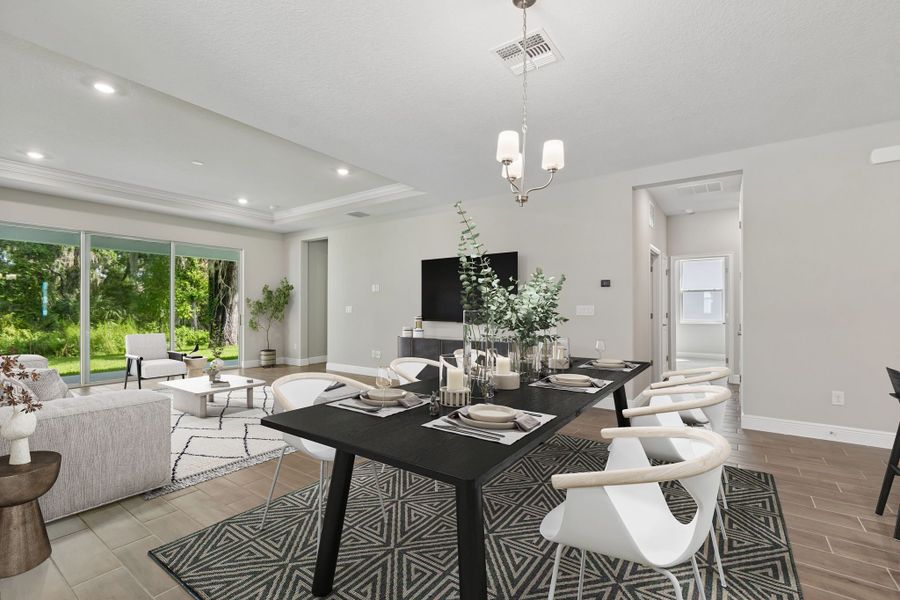 Representative furnished interior of a home built from the Solana II by William Ryan Homes in The Sanctuary – Resort Collection, Punta Gorda (Image 16). Representative furnished interior of a home built from the Solana II by William Ryan Homes in The Sanctuary – Resort Collection, Punta Gorda (Image 16).