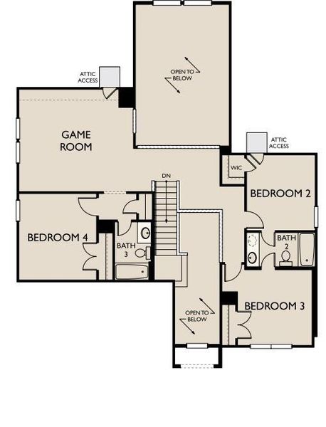 2D floor plan layout of this home in Sunterra Lakes, Brookshire, TX (Image 4).