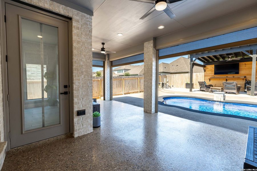Exterior details and patio area of a home in Kallison Ranch, San Antonio (Image 32).