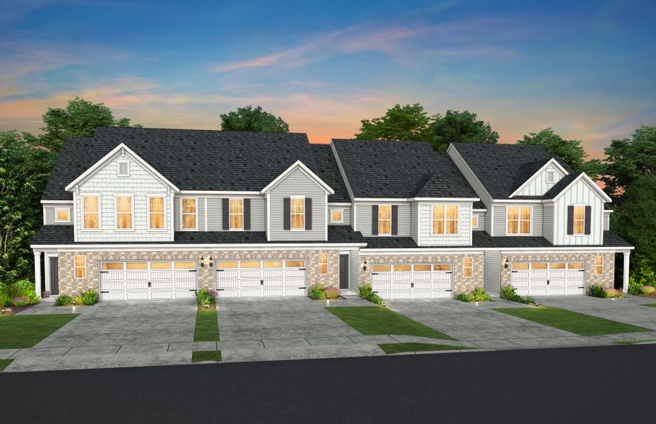 Front exterior of a new home in Riverstone, Monroe, NC, highlighting curb appeal (Image 2). Front exterior of a new home in Riverstone, Monroe, NC, highlighting curb appeal (Image 2).