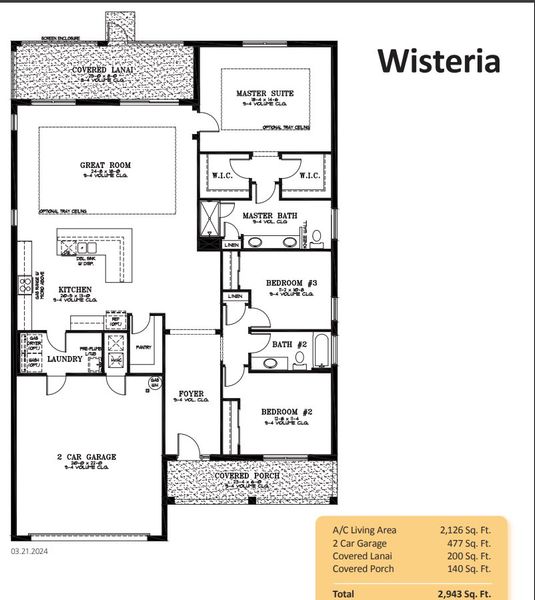 2D floor plan layout of this home in On Top of the World Communities, Ocala, FL (Image 1).