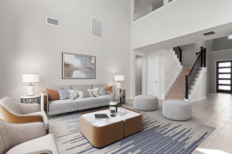 Furnished interior view inside a new home in The Trails, New Caney (Image 7).