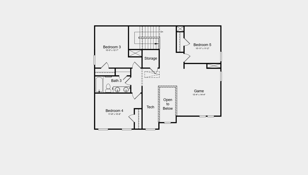 2D floor plan layout for the Round Rock by Taylor Morrison in Parks at Foster Crossing, Anna, TX (Image 5).