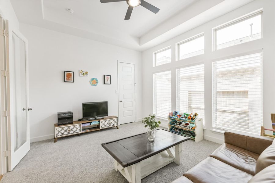 Lots of options for this beautiful private room, game room, media room, or a second study. Lots of options for this beautiful private room, game room, media room, or a second study.