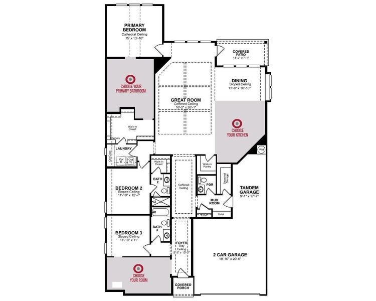 2D floor plan layout for the Biltmore by Beazer Homes in Legacy, League City, TX (Image 3).
