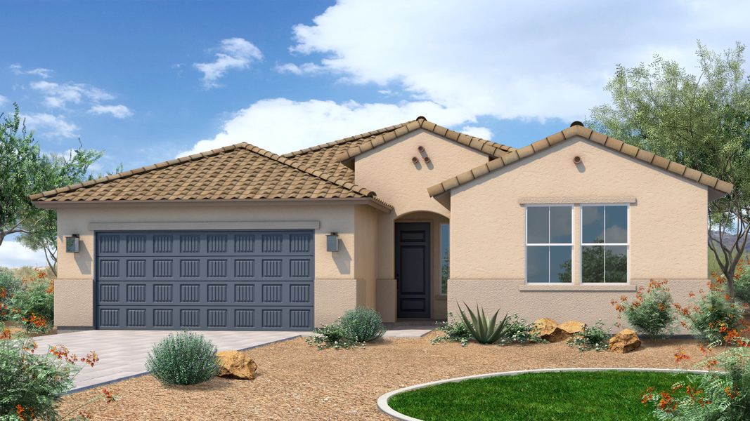 Representative exterior photo of a completed home built from the Plan 4414 by Scott Communities in The Views at Rancho Cabrillo, Peoria, AZ (Image 11).