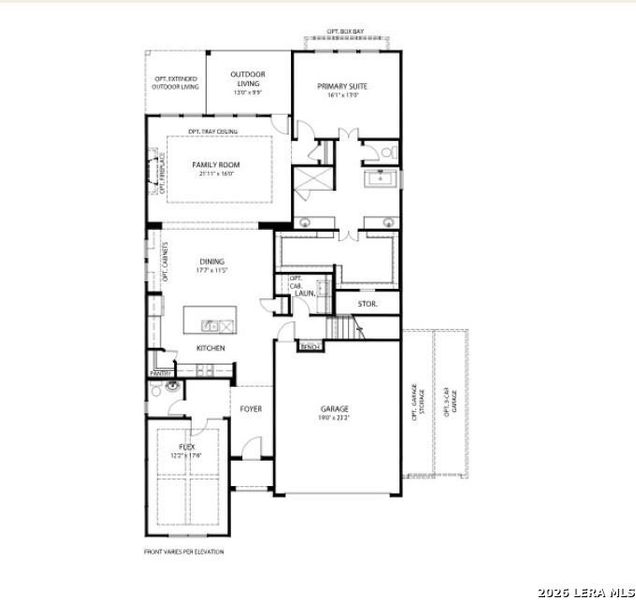 2D floor plan layout of this home in Ladera - 50s, San Antonio, TX (Image 4).