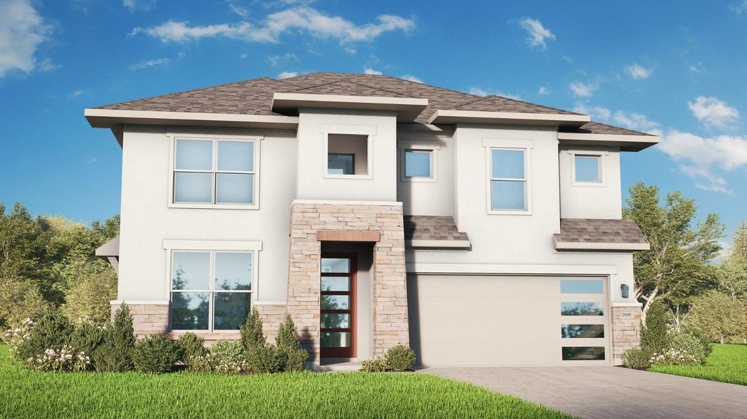 2D floor plan layout for the Magnolia by DRB Homes in The Crossvine, Schertz, TX (Image 5).