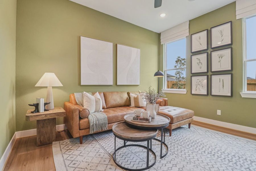 Representative furnished interior of a home built from the Lauren by Chesmar Homes in Grange, Katy (Image 12).