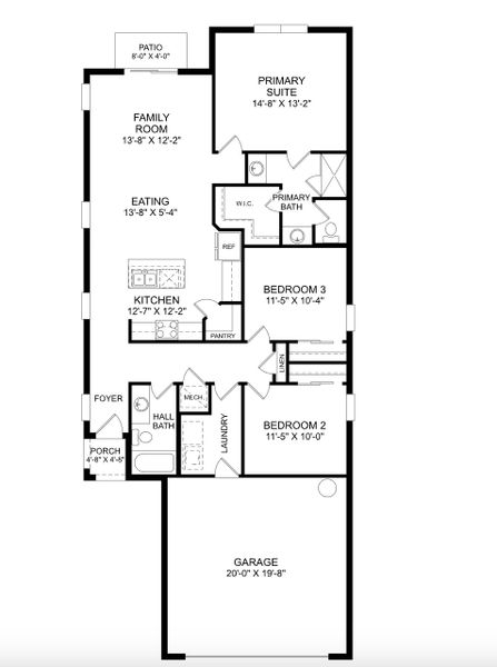 2D floor plan layout for the The Bellinger by Stanley Martin Homes in Wynnstone, Davenport, FL (Image 1). 2D floor plan layout for the The Bellinger by Stanley Martin Homes in Wynnstone, Davenport, FL (Image 1).