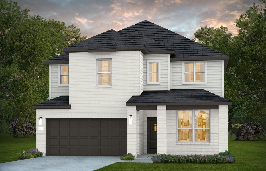 Representative exterior photo of a completed home built from the Riverdale by Pulte Homes in Montgomery Bend, Montgomery, TX (Image 13).