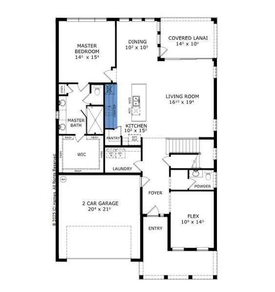 2D floor plan layout for the Santa Cruz - Classic Series | 50' Wide Lots by ICI Homes in Courtney Chase, St. Augustine, FL (Image 3).