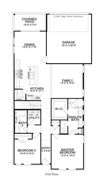 2D floor plan layout for the Duets D417 by Landon Homes in Lexington Frisco, Frisco, TX (Image 3).