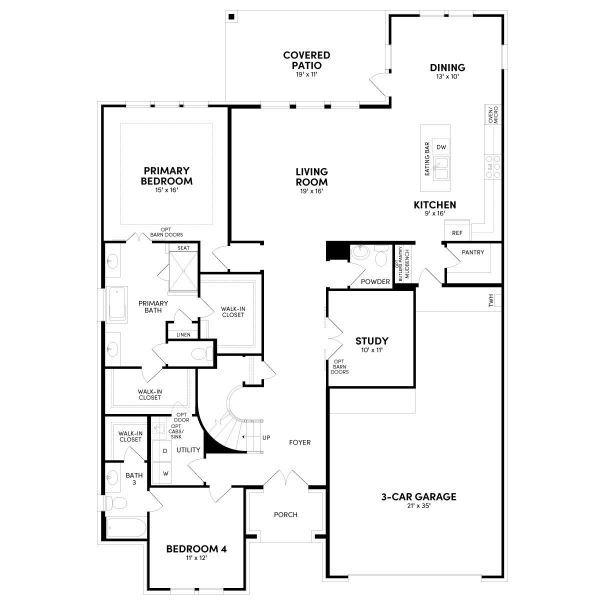 2D floor plan layout of this home in Elyson, Katy, TX (Image 3).