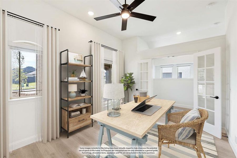 Furnished interior view inside a new home in Union Park Classic 60, Little Elm (Image 16). Furnished interior view inside a new home in Union Park Classic 60, Little Elm (Image 16).