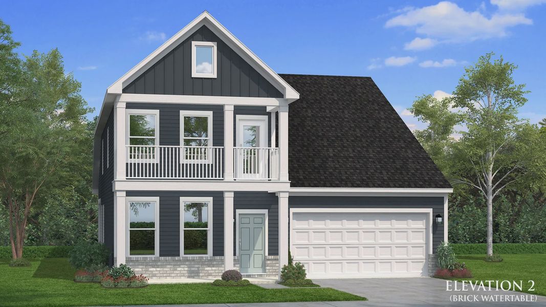 Representative exterior photo of a completed home built from the Ansley by DRB Homes in Weavers Pointe, Zebulon, NC (Image 6).