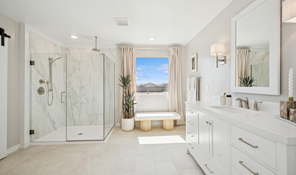 Primary bath with plus shower