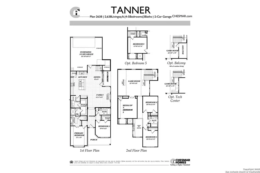 2D floor plan layout of this home in The Crossvine – Garden Homes, Schertz, TX (Image 3).