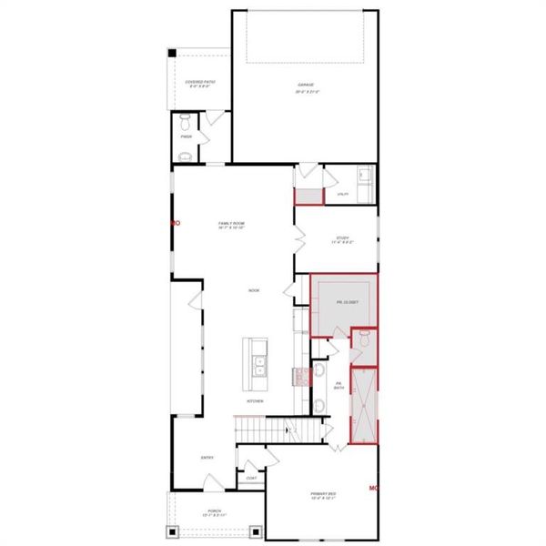 2D floor plan layout of this home in , Celina, TX (Image 3). 2D floor plan layout of this home in , Celina, TX (Image 3).