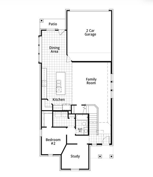 2D floor plan layout for the Belmont by Highland Homes in Mantua Point, Van Alstyne, TX (Image 31).