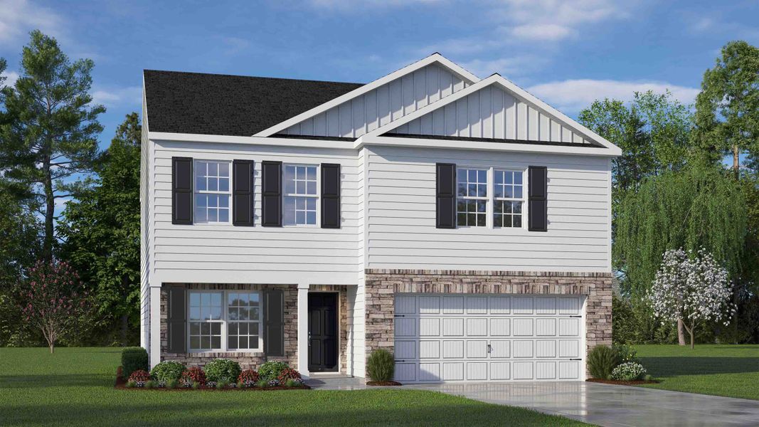 Representative exterior photo of a completed home built from the Penwell by D.R. Horton in Owens Ridge, Lexington, NC (Image 21).
