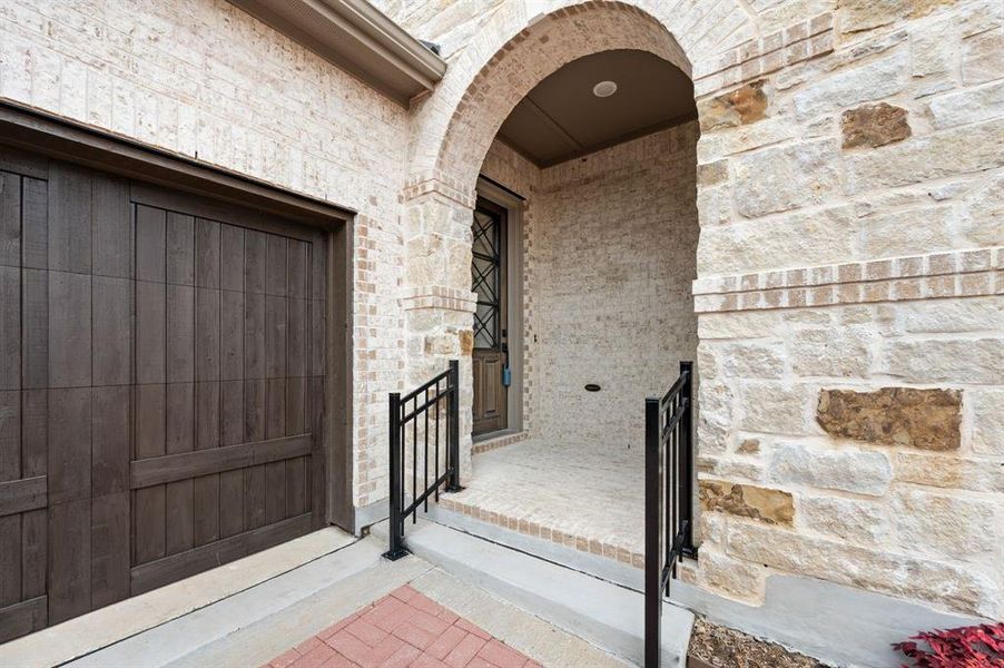 Exterior details and patio area of a home in Elements at Viridian - Garden Series, Arlington (Image 3).